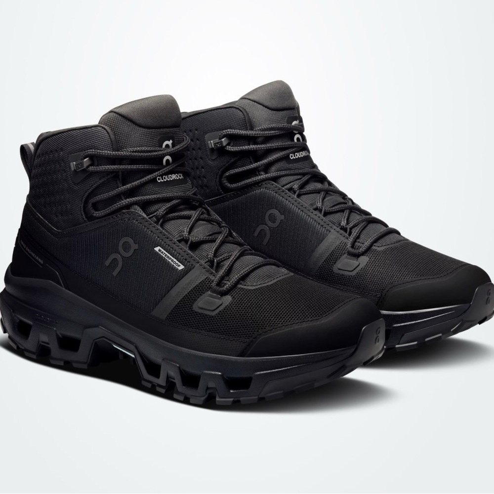 On Running Cloudrock Waterproof Mid-Top Boots - Black